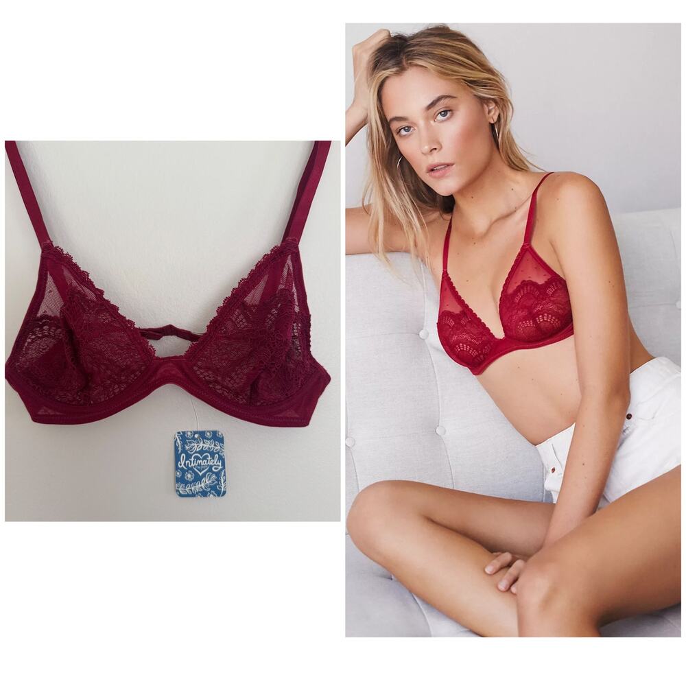 Free People Lace Triangle Bra is Berry Wine